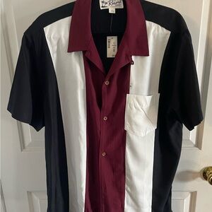 Aeropostale Black, Burgundy, and White Button-Down Shirt